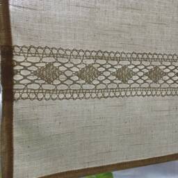 White Cotton Curtains Cafe Kitchen Valance Linen Lace Panels - thumbnail 3