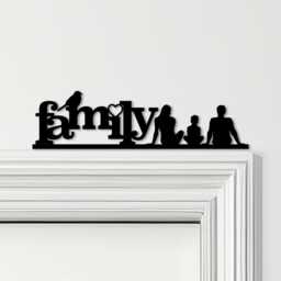Door Topper Love Heart Bird Family Of 3, 1 Boy Various Colours Decorative Sign - Novelty Wall Decor, Frame Art, Art - thumbnail 1