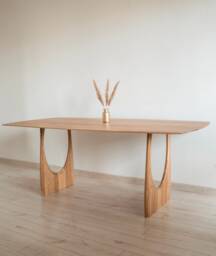 Handmade Solid Oak Dining Table, Scandinavian Design, 150x100 cm - thumbnail 1
