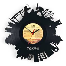 Wall Clock - Vinyl Record Reuse Original Design Recycling Sustainable Wall Decoration- Tokyo