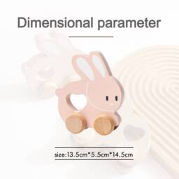 Custom Wooden Bunny Little Bear With Child's Name Toy Car, Newborn Gift, Wooden Car Engraved, Children Car, Sensory Toy, Baby Gift - thumbnail 4