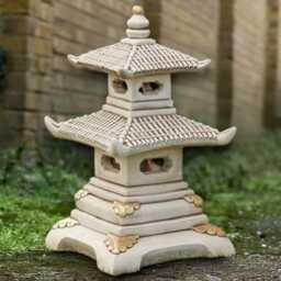 Large Lantern Pagoda Sculpture Concrete Figurine Outdoor Asian Ornament Handmade Front Door Decoration - thumbnail 3