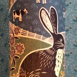 New Country Rabbit - Handmade Children's Tall Night Light - thumbnail 3