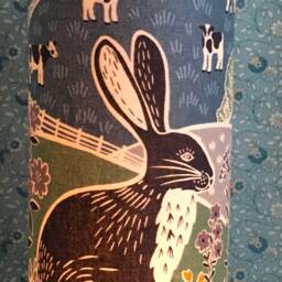 New Country Rabbit - Handmade Children's Tall Night Light - thumbnail 2