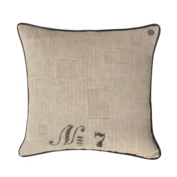 Antique German Grain Sack Pillow From 1912 - 22 X 22 - thumbnail 1