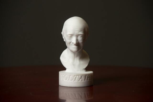 Marble Bust Of Voltaire Statue Carved Greek Marble Figurine Artist Sculpture - image 1