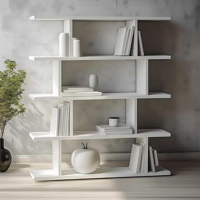 Handmade Modern Bookcase 5-Shelf Living Room Furniture - image 1
