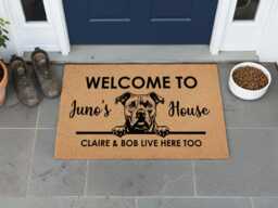 Pitbull Doormat - Custom Dog Breed Mat Gifts For Lovers Personalized Welcome Rug Door - thumbnail 1