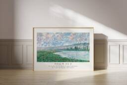 Psalm 232 He Leads Me Beside Still Waters Poster, Claude Monet, Bible Verse Prints, Modern Christian Home Decor, Faith Poster - thumbnail 1