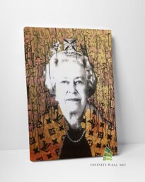 Gold Queen Liz Graffiti Canvas Art Wall Print Picture Banksy Decor -D128 - thumbnail 1