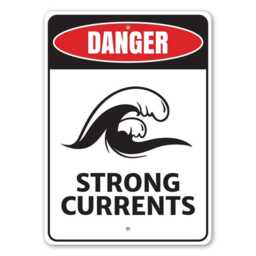 strong Current Sign, Currents, Surfers House Gift, Metal Surf Wall Decor, Custom Ocean Sign - Quality Aluminum Wave Signs - thumbnail 2