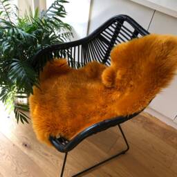 Sheepskin Rug, Rust Sheepskin, Burnt Orange Rug .fur , Interior Decor, Gift, Autumn Tones, Chair Cover - thumbnail 4
