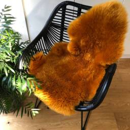 Sheepskin Rug, Rust Sheepskin, Burnt Orange Rug .fur , Interior Decor, Gift, Autumn Tones, Chair Cover - thumbnail 3