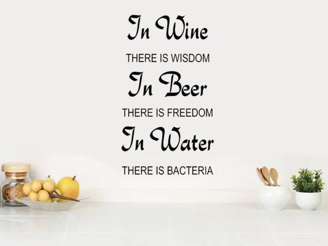 In Wine There Is Wisdom Wall Quote, Art Sticker, Vinyl Decal, Modern Transfer - image 1