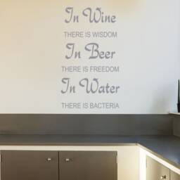 In Wine There Is Wisdom Wall Quote, Art Sticker, Vinyl Decal, Modern Transfer - thumbnail 3