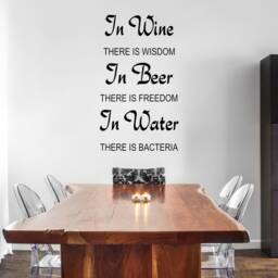 In Wine There Is Wisdom Wall Quote, Art Sticker, Vinyl Decal, Modern Transfer - thumbnail 2