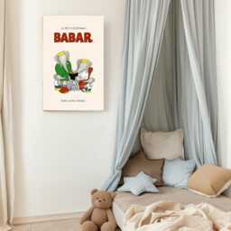 Babar The Elephant Nursery Wall Art, Retro Kids, Kids Room Genre Neutral Baby Illustration Art Print - thumbnail 3