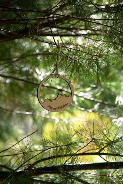 Handmade Wooden Ornament - Mountain Holiday D??cor Christmas Crafted By Autumn Woods Co - image 1