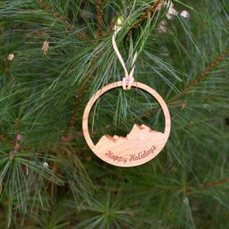 Handmade Wooden Ornament - Mountain Holiday D??cor Christmas Crafted By Autumn Woods Co - thumbnail 2