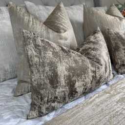 Textured Mocha Cushion Cover - Bespoke Euro Pillow For Sofa Or Bed Bronze Home Decor, Designer Curico Fabric - thumbnail 1
