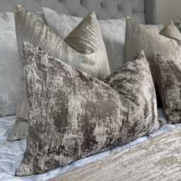 Textured Mocha Cushion Cover - Bespoke Euro Pillow For Sofa Or Bed Bronze Home Decor, Designer Curico Fabric - thumbnail 3