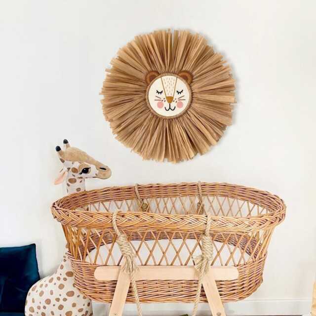 Raffia Lion Wall Hanging Nursery Decor. Safari Playroom - image 1