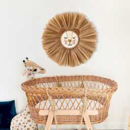 Raffia Lion Wall Hanging Nursery Decor. Safari Playroom - thumbnail 1