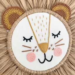 Raffia Lion Wall Hanging Nursery Decor. Safari Playroom - thumbnail 3