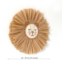Raffia Lion Wall Hanging Nursery Decor. Safari Playroom - thumbnail 4