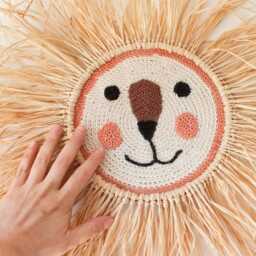 Raffia Lion Wall Hanging Nursery Decor. Safari Playroom - thumbnail 2