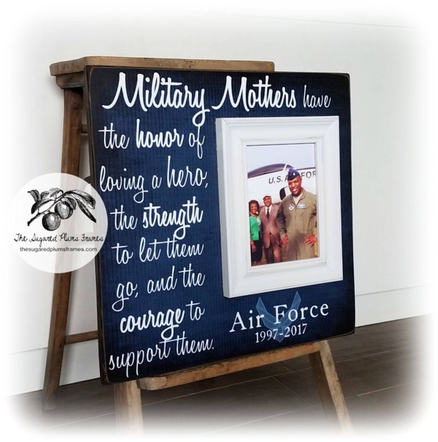 Military Mothers Picture Frame Personalized Air Force, Navy, Army Gift - image 1