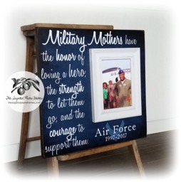 Military Mothers Picture Frame Personalized Air Force, Navy, Army Gift - thumbnail 1