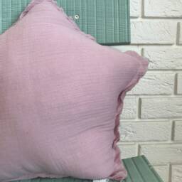 Dirty Pink Muslin Star Pillow Kids Room Decor - thumbnail 4