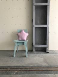Dirty Pink Muslin Star Pillow Kids Room Decor - thumbnail 1