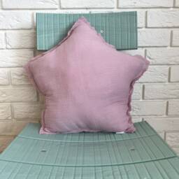 Dirty Pink Muslin Star Pillow Kids Room Decor - thumbnail 3
