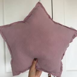 Dirty Pink Muslin Star Pillow Kids Room Decor - thumbnail 2