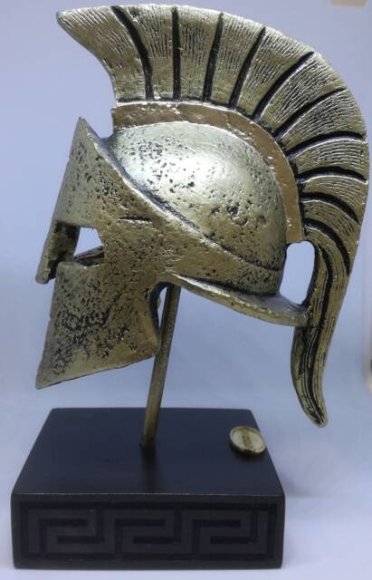 Leonidas Helmet Statue Bronze Greek Spartan Alabaster Handmade - image 1