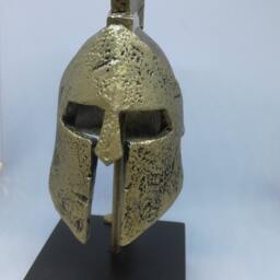 Leonidas Helmet Statue Bronze Greek Spartan Alabaster Handmade - thumbnail 3