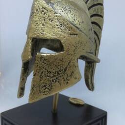 Leonidas Helmet Statue Bronze Greek Spartan Alabaster Handmade - thumbnail 4