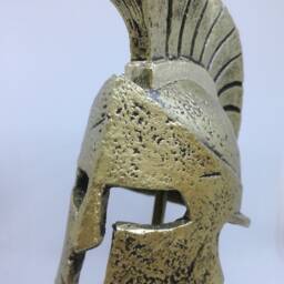 Leonidas Helmet Statue Bronze Greek Spartan Alabaster Handmade - thumbnail 2