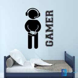 Gamer Controller Joystick Gaming Room Den Zone Matt Vinyl Wall Art Decal Sticker - thumbnail 1