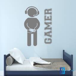 Gamer Controller Joystick Gaming Room Den Zone Matt Vinyl Wall Art Decal Sticker - thumbnail 2
