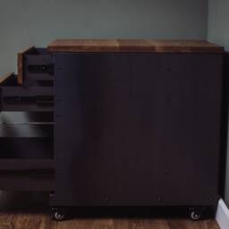 Russell Oak & Steel // Filing Cabinet 2 Small 1 Large Industrial Storage Unit Bespoke Sizes Available - thumbnail 2