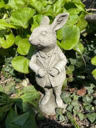 Mr Peter Rabbit Stone Statue - Beatrix Potter Animal Garden Outdoor Ornament British Sculpture Gift - thumbnail 1