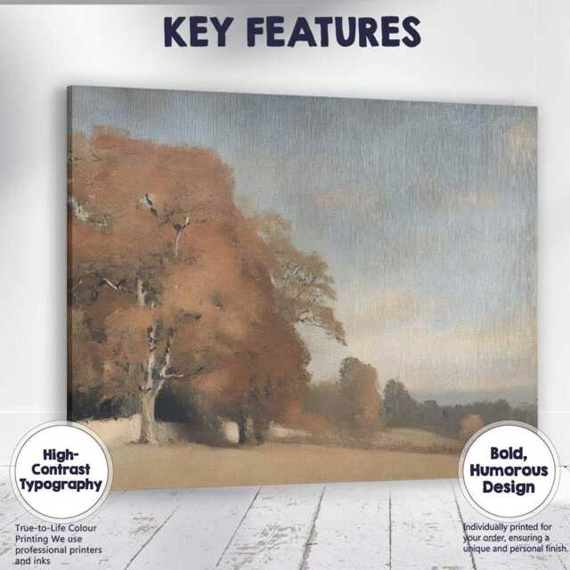 Soft Autumn Tree Minimalist Country Landscape Canvas Wall Art Print Decor Picture Ready To Hang - image 1