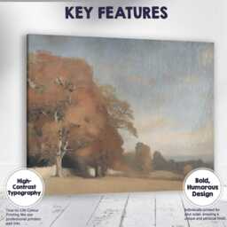 Soft Autumn Tree Minimalist Country Landscape Canvas Wall Art Print Decor Picture Ready To Hang - thumbnail 1
