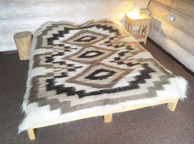Handwoven Wool Blanket Chunky Knit Bedspread, Organic Hutsul Design - image 1