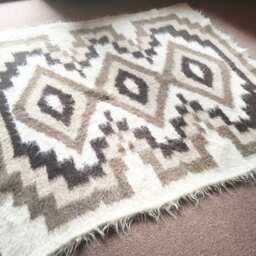 Handwoven Wool Blanket Chunky Knit Bedspread, Organic Hutsul Design - thumbnail 2