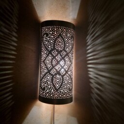 2 Handmade Brass Moroccan Wall Lamps Antique Gold Sconces - thumbnail 3