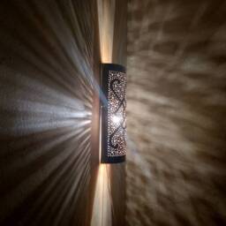2 Handmade Brass Moroccan Wall Lamps Antique Gold Sconces - thumbnail 2